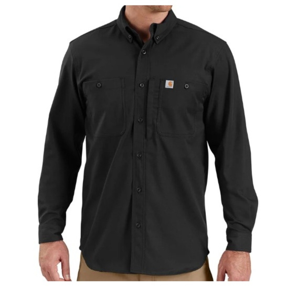 Carhartt | Rugged Flex Relaxed Fit Button Down Black | Men's 3XL